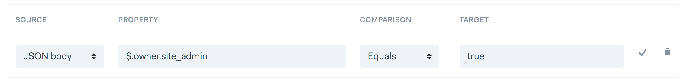 api monitoring assertions nested JSON object